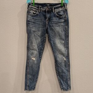 Silver Ladies Avery Ankle Skinny Jeans Size W29/L27